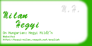 milan hegyi business card